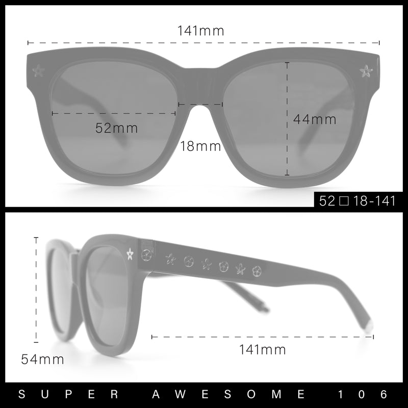 Womens Floral Star Metal Stud Jewel Arm Boyfriend Horn Rim Rectangle Sunglasses