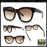 Womens Floral Star Metal Stud Jewel Arm Boyfriend Horn Rim Rectangle Sunglasses
