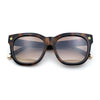 Womens Floral Star Metal Stud Jewel Arm Boyfriend Horn Rim Rectangle Sunglasses