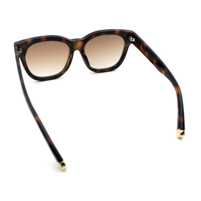 Womens Floral Star Metal Stud Jewel Arm Boyfriend Horn Rim Rectangle Sunglasses