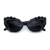Womens Floral Thick Plastic Foliage Oval Retro Fashion Plastic Sunglasses