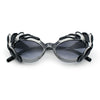 Womens Floral Thick Plastic Foliage Oval Retro Fashion Plastic Sunglasses