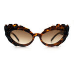 Womens Floral Thick Plastic Foliage Oval Retro Fashion Plastic Sunglasses