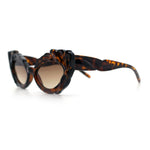 Womens Floral Thick Plastic Foliage Oval Retro Fashion Plastic Sunglasses