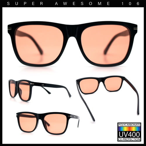 Classic Retro Oversized Horn Rim Hipster Plastic Rectangular Sunglasses