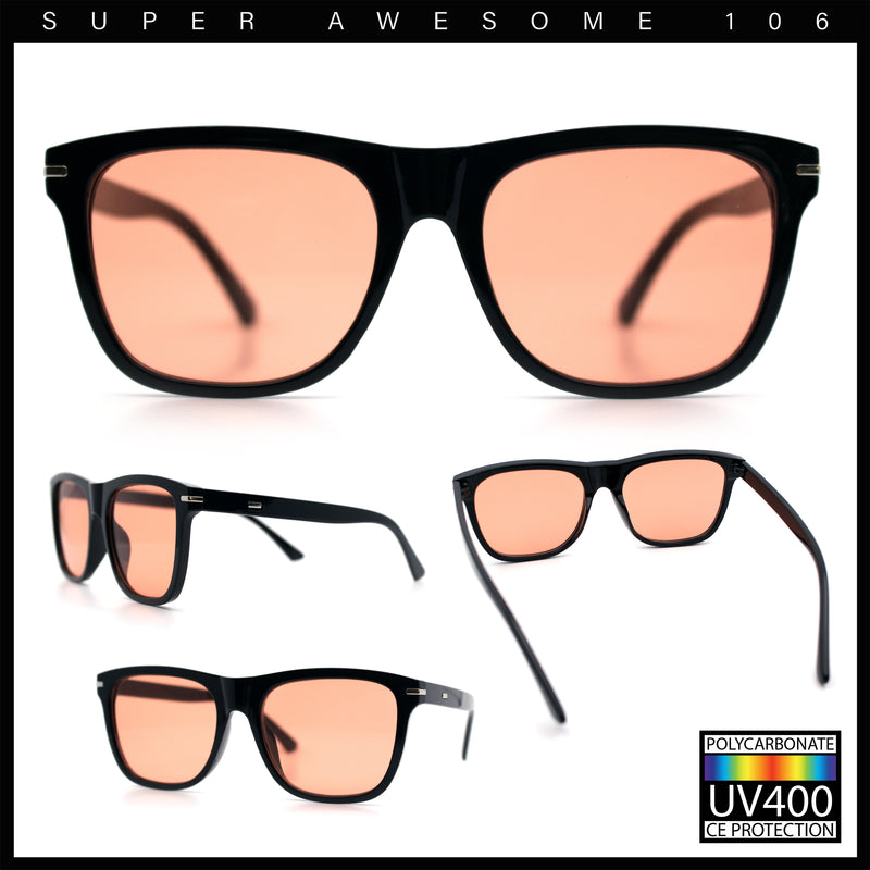 Classic Retro Oversized Horn Rim Hipster Plastic Rectangular Sunglasses