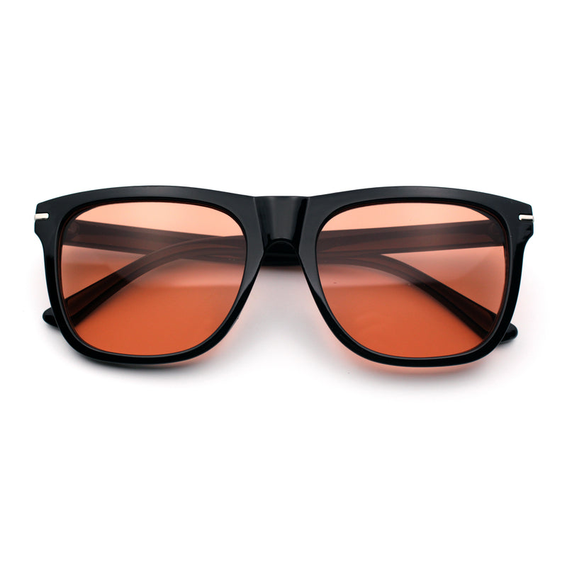Classic Retro Oversized Horn Rim Hipster Plastic Rectangular Sunglasses