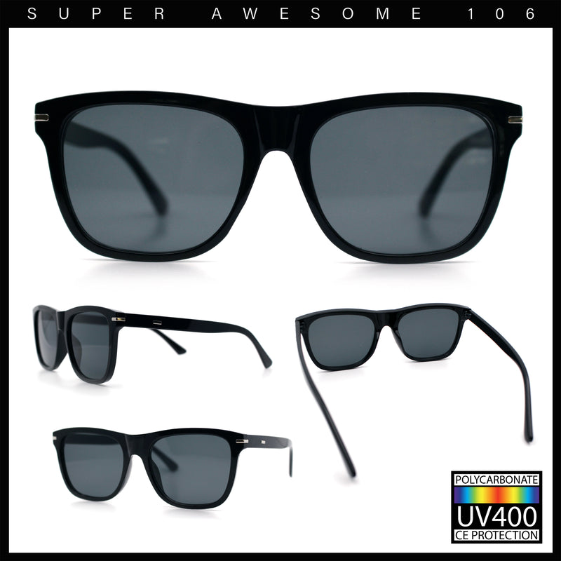 Classic Retro Oversized Horn Rim Hipster Plastic Rectangular Sunglasses