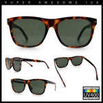 Classic Retro Oversized Horn Rim Hipster Plastic Rectangular Sunglasses