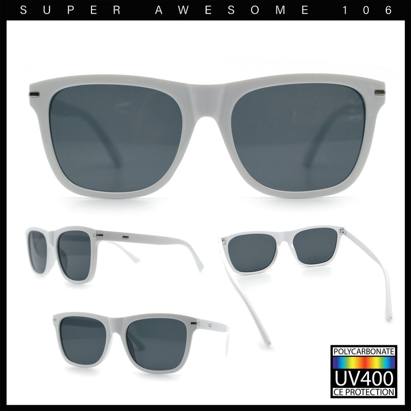Classic Retro Oversized Horn Rim Hipster Plastic Rectangular Sunglasses