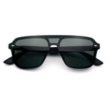 Color Mirror Shield Flat Top Racer Rimless Horn Rim Plastic Sunglasses