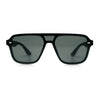 Color Mirror Shield Flat Top Racer Rimless Horn Rim Plastic Sunglasses