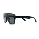 Color Mirror Shield Flat Top Racer Rimless Horn Rim Plastic Sunglasses