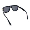 Color Mirror Shield Flat Top Racer Rimless Horn Rim Plastic Sunglasses