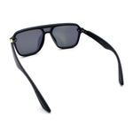 Color Mirror Shield Flat Top Racer Rimless Horn Rim Plastic Sunglasses