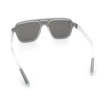 Color Mirror Shield Flat Top Racer Rimless Horn Rim Plastic Sunglasses