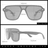 Color Mirror Shield Flat Top Racer Rimless Horn Rim Plastic Sunglasses