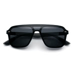 Color Mirror Shield Flat Top Racer Rimless Horn Rim Plastic Sunglasses