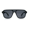 Color Mirror Shield Flat Top Racer Rimless Horn Rim Plastic Sunglasses