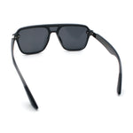 Color Mirror Shield Flat Top Racer Rimless Horn Rim Plastic Sunglasses