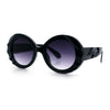 Womens Classy Mod Round Clout Thick Bevel Deco Plastic Retro Sunglasses