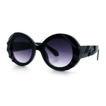 Womens Classy Mod Round Clout Thick Bevel Deco Plastic Retro Sunglasses