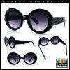Womens Classy Mod Round Clout Thick Bevel Deco Plastic Retro Sunglasses