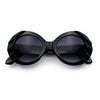 Womens Classy Mod Round Clout Thick Bevel Deco Plastic Retro Sunglasses