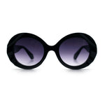 Womens Classy Mod Round Clout Thick Bevel Deco Plastic Retro Sunglasses