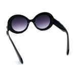 Womens Classy Mod Round Clout Thick Bevel Deco Plastic Retro Sunglasses