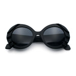 Womens Classy Mod Round Clout Thick Bevel Deco Plastic Retro Sunglasses