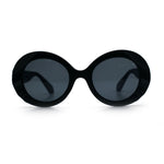 Womens Classy Mod Round Clout Thick Bevel Deco Plastic Retro Sunglasses