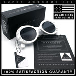 Womens Classy Mod Round Clout Thick Bevel Deco Plastic Retro Sunglasses