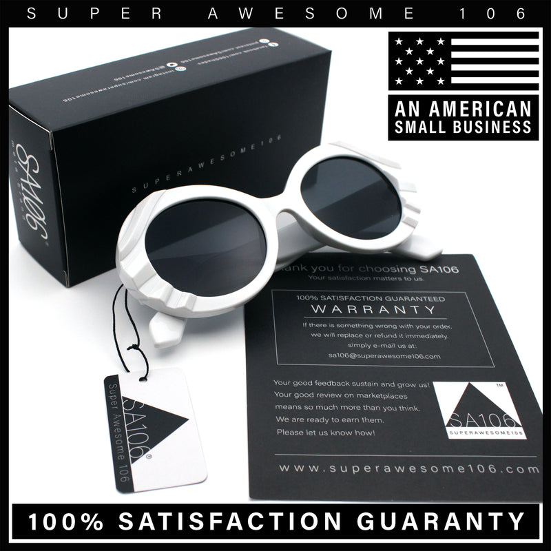 Womens Classy Mod Round Clout Thick Bevel Deco Plastic Retro Sunglasses