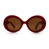 Womens Classy Mod Round Clout Thick Bevel Deco Plastic Retro Sunglasses