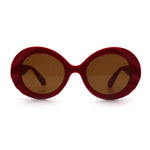 Womens Classy Mod Round Clout Thick Bevel Deco Plastic Retro Sunglasses