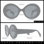Womens Classy Mod Round Clout Thick Bevel Deco Plastic Retro Sunglasses