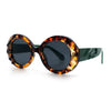 Womens Classy Mod Round Clout Thick Bevel Deco Plastic Retro Sunglasses