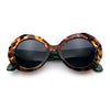 Womens Classy Mod Round Clout Thick Bevel Deco Plastic Retro Sunglasses