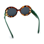 Womens Classy Mod Round Clout Thick Bevel Deco Plastic Retro Sunglasses