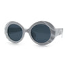Womens Classy Mod Round Clout Thick Bevel Deco Plastic Retro Sunglasses