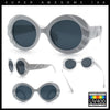 Womens Classy Mod Round Clout Thick Bevel Deco Plastic Retro Sunglasses