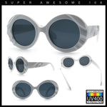 Womens Classy Mod Round Clout Thick Bevel Deco Plastic Retro Sunglasses