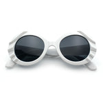 Womens Classy Mod Round Clout Thick Bevel Deco Plastic Retro Sunglasses