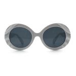 Womens Classy Mod Round Clout Thick Bevel Deco Plastic Retro Sunglasses