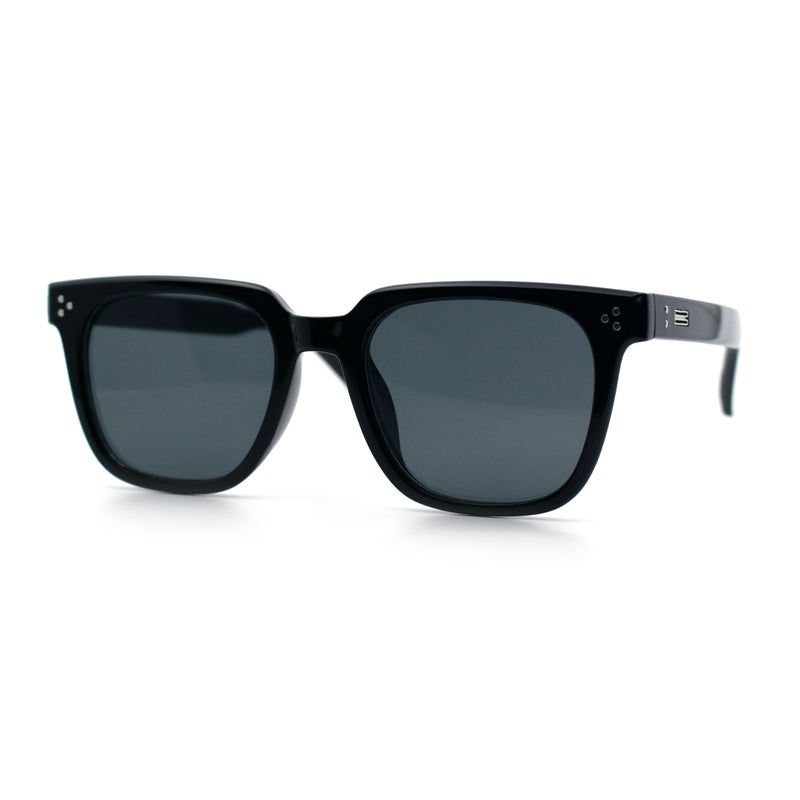 Mens Classy Gentlemans Thin Plastic Rectangular Horn Rim Retro Sunglasses