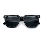 Mens Classy Gentlemans Thin Plastic Rectangular Horn Rim Retro Sunglasses