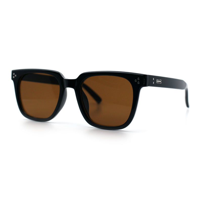 Mens Classy Gentlemans Thin Plastic Rectangular Horn Rim Retro Sunglasses