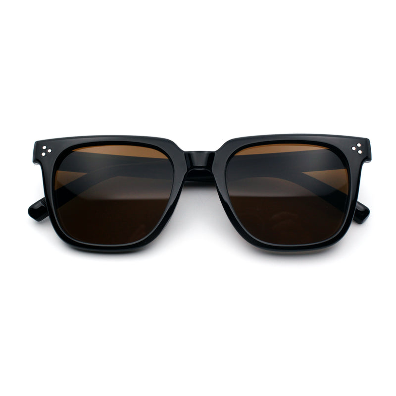 Mens Classy Gentlemans Thin Plastic Rectangular Horn Rim Retro Sunglasses