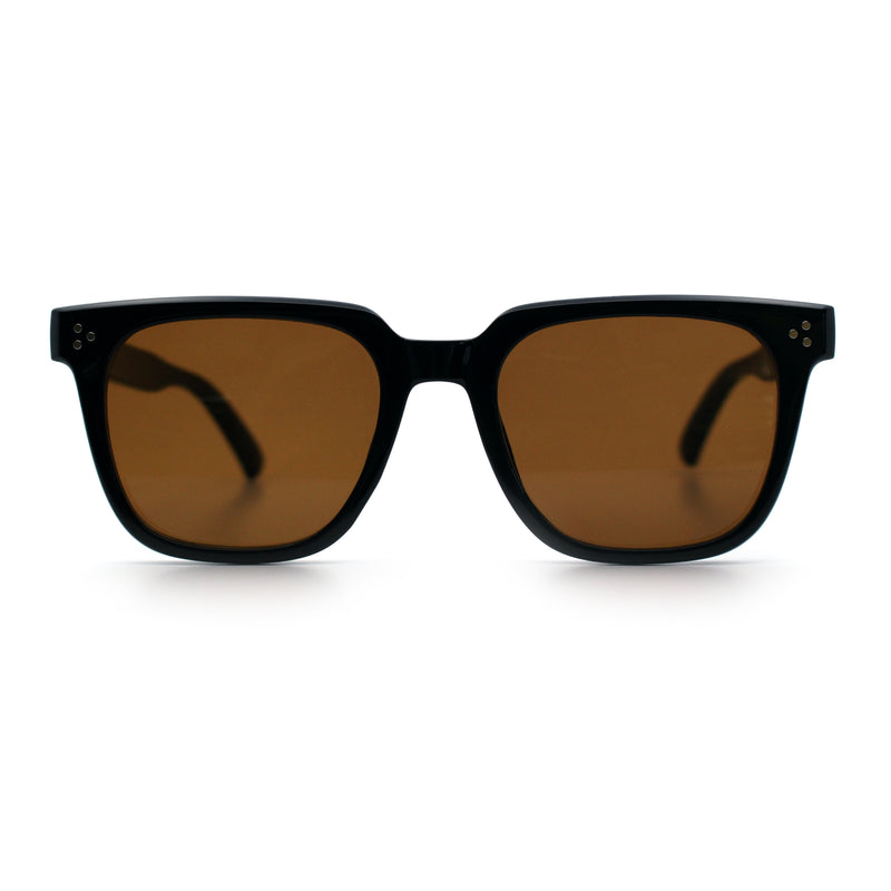Mens Classy Gentlemans Thin Plastic Rectangular Horn Rim Retro Sunglasses